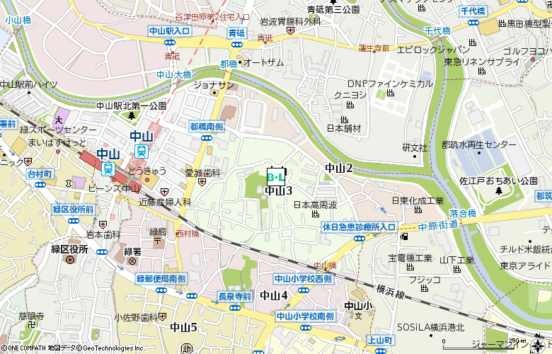 メガネストアー　中山店付近の地図